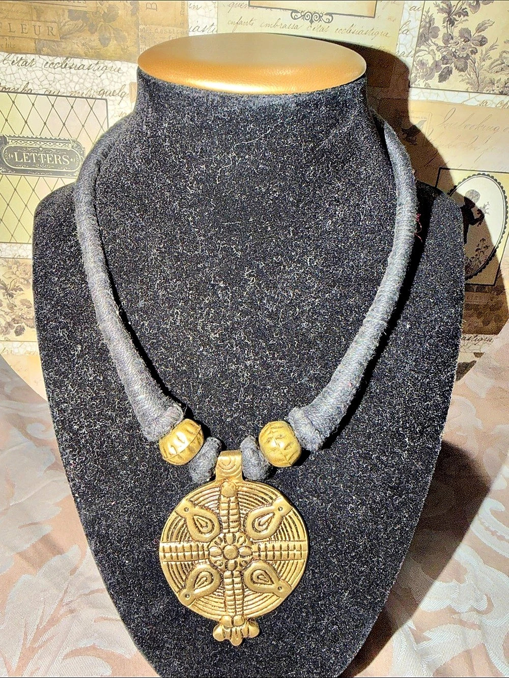 Gold-Tone Medallion Pendant Necklace